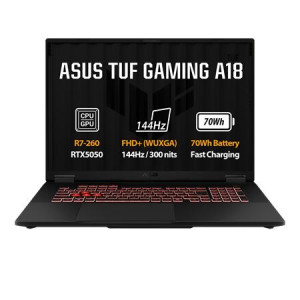 ASUS TUF Gaming A18 - Ryzen 7 260/16GB/512GB SSD/RTX 5050 8GB/18"/WUXGA/IPS/2y PUR/Win 11 Home/šedá