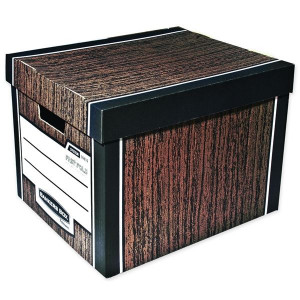 Archivační krabice Woodgrain, hnědé, 2 ks