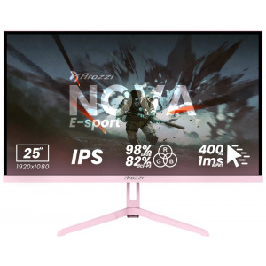 AROZZI NOVA herní monitor 24,5" 25T1K400 Pink/ LED/ IPS/ 1920x1080/ 400Hz/ 1000:1/ 1ms/ 2xHDMI/ 2xDP/ růžový