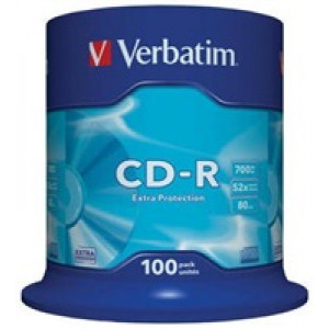VERBATIM CD-R(100-Pack)Spindle/EP/DL/52x/700MB