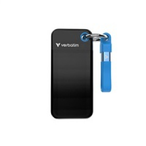 VERBATIM Externí SSD Pocket SSD 2TB, USB-C 3.1, černá/modrá