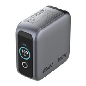 VERBATIM Mini GaN Nabíječka s displejem 100W, 2xUSB-C, 1xUSB-A, šedá