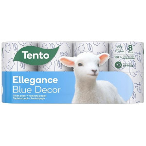 Toaletní papír Tento Blue Decor, 3vrstvy, 8 rolí