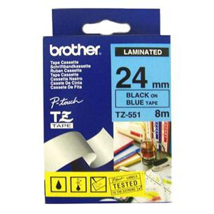 Brother - TZe-551, modrá / černá (24mm, laminovaná)
