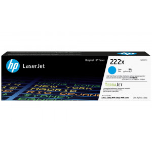 HP 222X Azurová Originální laserová tonerová kazeta s vysokou výtěžností