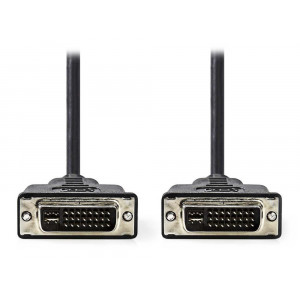NEDIS kabel DVI/ 24+5pinová zástrčka DVI-I - 24+5pinová zástrčka DVI-I/ černý/ 2m