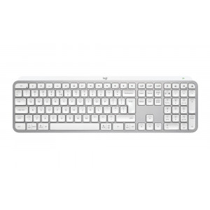 Logitech klávesnice MX Keys S/ bezdrátová/ Bluetooth/ USB-C/ US layout/ bílo-šedá