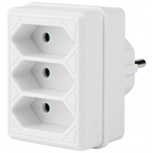 NEDIS síťový rozbočovač/ 3x zásuvka typu C (bez kolíku)/ 250 V AC 50/60 Hz/ 2,5 A/ 1700 W/ bílý