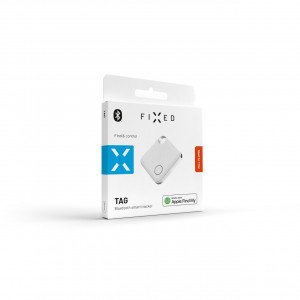 Smart tracker FIXED Tag s podporou Find My, bílý