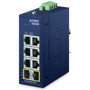 Planet IGS-820TF-PN průmyslový L2 switch, 6x1Gb, 2x1GBASE-X SFP, dual power (9-48VDC / 24VAC), -40~75°C, IP30