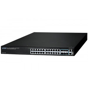Planet SGS-6341-24T6X L3 switch, 24x1Gb, 6x10Gb SFP+, HW/IP stack, VSF/Cluster, NIS2+NDAA