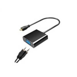 WG Adaptér Micro HDMI (male) to VGA (female; D-Sub DE-15)
