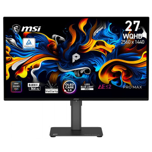 MSI Gaming PRO MAX 271QPX14G/ 27"/ 2560x1440/ OLED/ 0,03ms/ 144Hz/ 200cd/m2/ 1500000:1/ HDMI/ DP/ VESA/ černý
