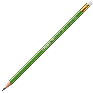 Grafitová tužka STABILO GREENgraph, s pryží, 12ks