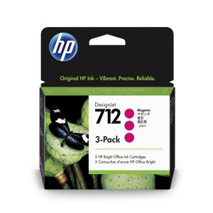Cartridge HP 3ED78A , č. 712 - purpurová, 3-pack