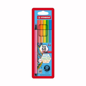 Fixy Stabilo Pen 68, sada 6 neonových barev