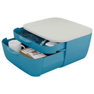 Dvouzásuvkový box Leitz Cosy,klidná modrá
