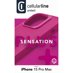 Ochranný silikonový kryt Cellularline Sensation Plus pro Apple iPhone 15 Pro Max, růžový
