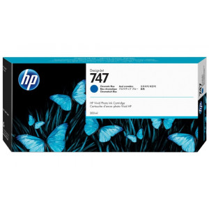 HP inkoustová kazeta P2V85A, HP 747, chromatická azurová, 300ml