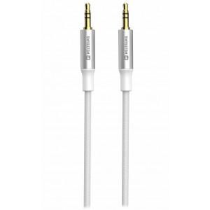 Swissten audio kabeltextile jack (samec) / jack (samec) 1,5 m bílý