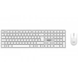 MSI set klávesnice s myší FORGE K210 Wireless Combo White/ bezdrátový/ bílostříbrný/ dobíjecí/ USB/ CZ+SK layout