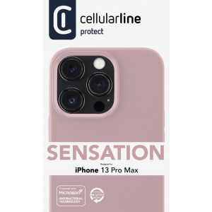 Ochranný silikonový kryt Cellularline Sensation pro Apple iPhone 13 Pro Max, starorůžový
