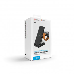 Stojánek FIXED Powerstation pro Garmin s bezdrátovým nabíjením až pro 3 zařízení, 15W+5W+2.5W, černý
