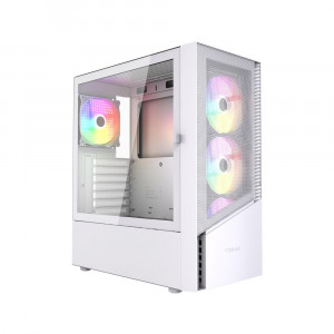 GEMBIRD Fornax 4300W/Midi Tower/Transpar./Bílá