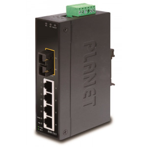 Planet ISW-511, 4x 10/100Base-TX+ 1x 100FX 2km, MM, DIN, IP30