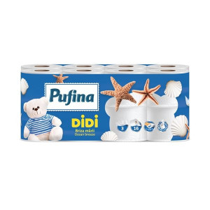 Toaletní papír Pufina Ocean Breeze,3vrstvý,16 rolí