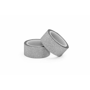 Designová lepicí páska 15 mm x 3m, stříbrná, 2 ks