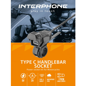 Interphone USB-C a USB zásuvka - nabíječka na motorku