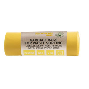 Pytle na odpadky Donau ECO - žluté, 60 l, 10 ks