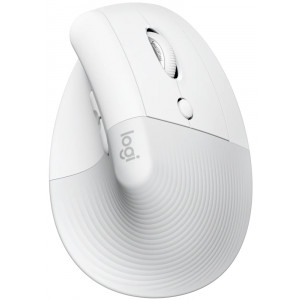 Logitech Lift for Mac Vertical Ergonomic Mouse - White   Vertikální myš, optická, 6 tlačítek, bezdrátová, Bluetooth