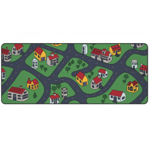 Krux podložka na stůl Space City XXL / 40x97 cm / voděodolná / design dětské město