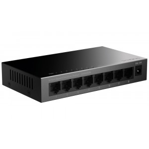 STRONG switch SW8000M/ 8x port Gigabit RJ45/ 10/100/1000 Mb/s/ 16 Gb/s/ 802.3i/u/ab/x/az/ kovové šasi/ černý