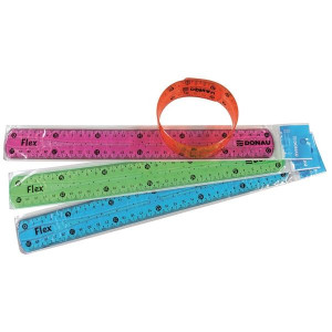 Plastové pravítko Donau flexi 30 cm, mix barev