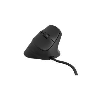 Vertikální myš Natec CRAKE 2 PRO/Vertikální/Optická/Pro praváky/12 400 DPI/Drátové USB-A/Černá