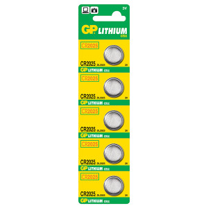 GP Jednorázová lithiová baterie CR2025, 5-pack