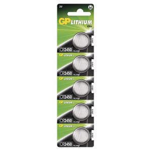 GP Jednorázová lithiová baterie CR2450, 5-pack