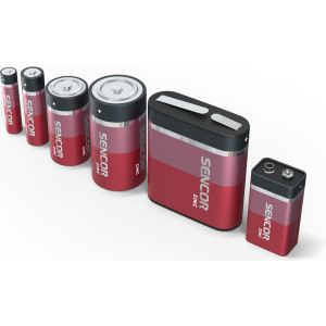 Sencor Jednorázová zinkouhlíková baterie D, 2-pack