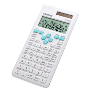 Canon Kalkulačka F-715SG, bílá, školní, dvanáctimístná, s modrým krytem