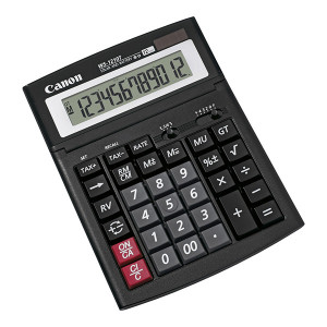 Canon kalkulačka WS-1210T, 0694B001, černá, dvanáctimístná, funkce paměť Grand Total a Tax, klávesy IT-touch