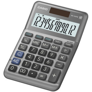 Casio Kalkulačka MS 120 FM, stříbrná, stolní s výpočtem DPH, marže, procent včetně zisku