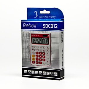 Rebell Kalkulačka RE-SDC912PK BX, růžová, stolní, dvanáctimístná