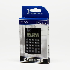 Rebell Kalkulačka RE-SHC208 BX, černá, kapesní, osmimístná