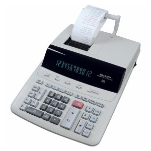 Sharp Kalkulačka SH-CS2635LW, bílá, stolní s tiskem, dvanáctimístná