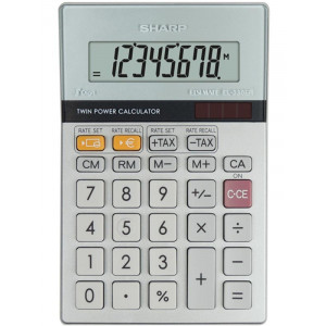 Sharp Kalkulačka EL-330ER, stříbrná, kapesní, osmimístná
