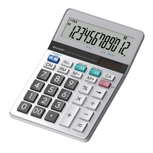 Sharp Kalkulačka EL-322DT, bílá, stolní, dvanáctimístná