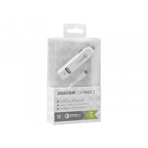 Adaptér do auta Avacom 36W, 2 porty, USB-A, kabel microUSB